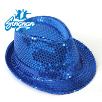 Chapeau de scène universel pour adultes et enfants, chapeau de jazz à paillettes argentées, mode, fête d'été, vente en gros