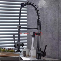 Robinet de cuisine moderne évier à ressort bassin à légumes froid chaud extraction de vaisselle robinet de douche rotatif vaporisateur monté sur le pont