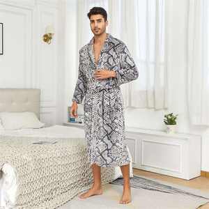 Batas de Baño de Franela Suave de Talla Grande, Ropa de Dormir Informal para la Familia, Pijamas para Hombre, Ropa de Dormir Cómoda para las Cuatro Estaciones - Product Image 6