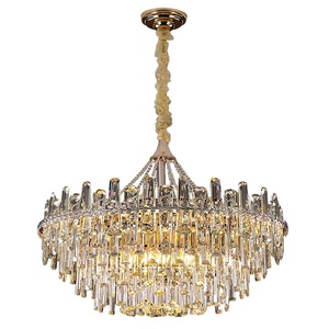 Lampadario a Sospensione di Lusso Grande e Rotondo per <span class=keywords><strong>Soggiorno</strong></span> Oro Stile Nordico <span class=keywords><strong>Moderno</strong></span> in Cristallo K9 per Arredamento Casa - Product Image 6