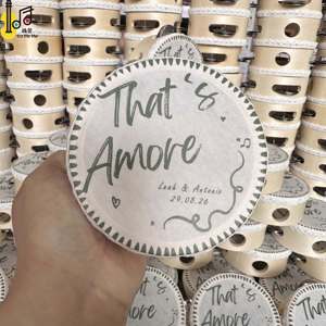 Tamburello a mano da 4 pollici personalizzato con stampa logo in seta, ideale per musica da chiesa, strumento musicale, o per matrimoni come strumento per fare il rumore - Product Image 4