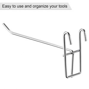 Shops Usage Metal Peg Board Display Single Straight <b>Hook</b> Set for Pegboard - Product Image 3