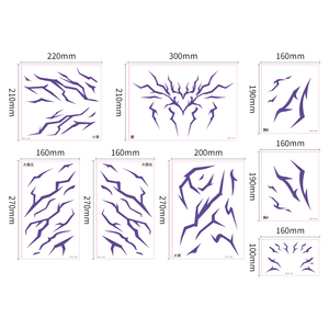 สติกเกอร์สักลายกลุ่มปีศาจออกแบบมาสำหรับผิวหน้าสำหรับคนรักอะนิเมะ - Product Image 3