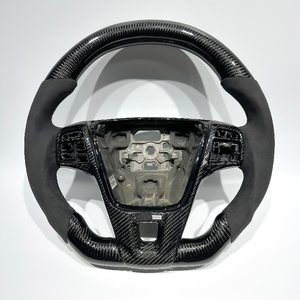 Volant de voiture sport en fibre de carbone noire et daim, vente chaude en usine, pour <span class=keywords><strong>Volvo</strong></span> V40 V60 <span class=keywords><strong>V70</strong></span> S60 <span class=keywords><strong>T6</strong></span> XC60 - Product Image 1