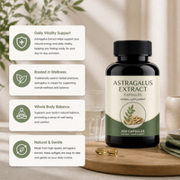 Capsules d'extrait d'astragale naturel à base de plantes pour renforcer la barrière immunitaire, soins quotidiens, marque privée, OEM, ODM, approvisionnement en gros