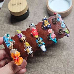 <span class=keywords><strong>Uñas</strong></span> Postizas <span class=keywords><strong>de</strong></span> Diseño Floral Tropical 3D con Diamantes y Mariposas, Coloridas, Estilo Francés, para Venta al Por Mayor - Product Image 5