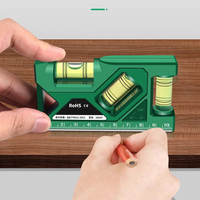 Mini niveau à bulle 3-en-1 haute précision, règle de mesure horizontale et verticale, rapporteur, outils magnétiques portables
