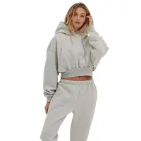 Wholesale crop top hoodie and joggers With Style And Elegance For