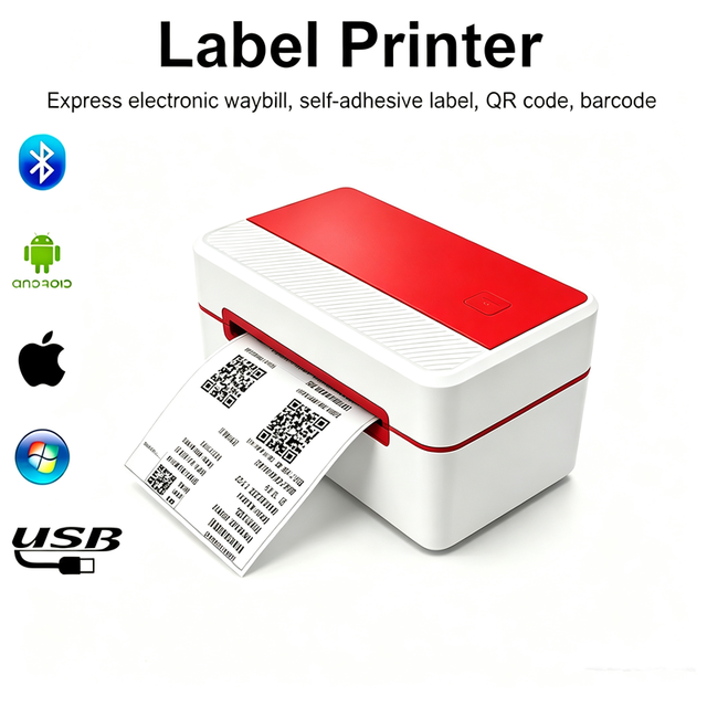 Desktop 110mm 4x6 Inch Thermal Barcode Shipping Label Printer with Wireless 4inch Label Printer-in Stock