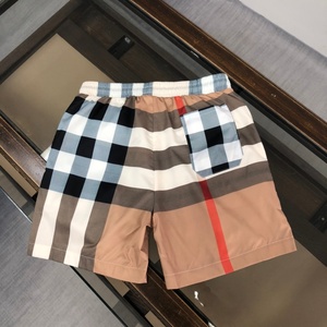 Designer <b>Men's</b> Casual Plus Size <b>Shorts</b> Bur berry Logo Sports Jogging Striped Canvas Waterproof Loose Khaki Fashion <b>Checkered</b> - Product Image 2