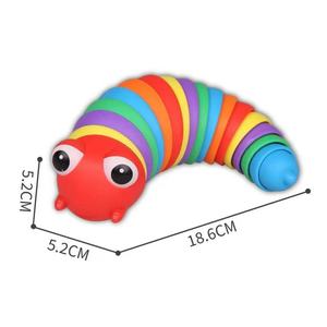 Cầu Vồng inchworm khớp nối căng sên nhựa nhỏ bé giải nén đồ chơi Xoắn tùy chọn thiết kế sâu bướm ốc chơi - Product Image 1