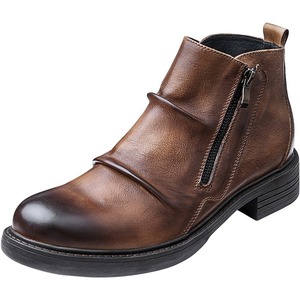 Botas de cuero inglesas a la moda para hombre - botas cortas, botas de caña alta, botas de motociclista de cuero genuino para hombre - Product Image 5