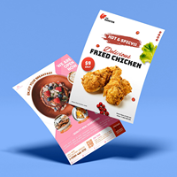 Impression personnalisée de prospectus de restaurant en couleur, dépliant publicitaire pour la promotion alimentaire des cafés et restaurants de restauration rapide à emporter
