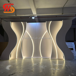 SMOOTH New Style Event Stage PVC <b>Backdrop</b> Design 3D White Wedding Arch <b>Backdrop</b> Panel With LED Light - Product Image 2