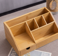 Boîte de rangement en bambou et en bois pour bureau, boîte de rangement en bois pour cosmétiques, boîte de rangement en bois massif pour télécommande de salon