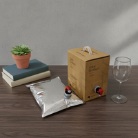 Emballage aseptique en boîte BIB (Bag-in-Box) en aluminium pour boissons liquides, anti-fuite avec robinet papillon