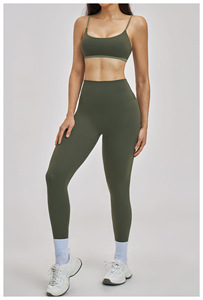 Nouvel ensemble de yoga pour femme : débardeur fitness à séchage rapide, soutien-gorge dos nu à fines bretelles et leggings décontractés pour la course et la gym - Product Image 3