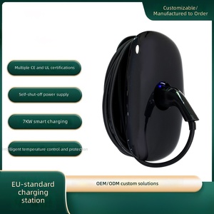 เครื่องชาร์จรถยนต์แบบติดผนัง รุ่นที่ 1 7KW 32A เฟสเดียว ป้องกันน้ำ IP65 พร้อมโครงสร้าง PC+ASA และระบบควบคุมด้วยการ์ด สำหรับใช้ในบ้าน - Product Image 1
