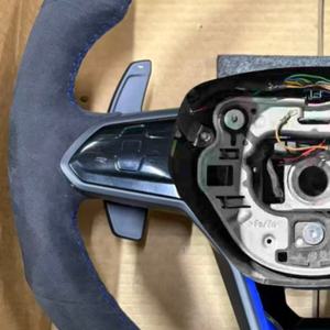 Volant en cuir suédé bleu personnalisé pour Volkswagen Polo MK7 Passat Golf 4 5 6 7 8 GTI <span class=keywords><strong>R</strong></span> <span class=keywords><strong>Line</strong></span> MK5 MK6 MK7 MK8 - Product Image 3