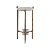 Nouveau design Petite table basse ronde en métal fer forgé Plateau en marbre Table basse et d'appoint de salon Table d'appoint de luxe de haute qualité