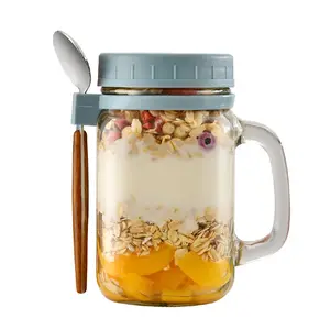 Overnight Oats Jars with Lid and Spoon 10 Oz 300ml Oatmeal Container with  Measurement Marks Mason Jar with Lid for Cereal Milk - China Mason Jar and  10oz Glass Mason Jar price