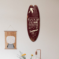 Poli été Style hawaïen en bois planche de surf tenture murale plage planche de surf Plaque avec crochet ornements pour décor de fête à la maison