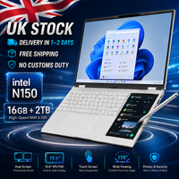 Ordinateur portable tactile double écran 15,6 pouces Intel N150 16G + 2 To, Windows 11, pour étudiants et usage personnel, en stock au Royaume-Uni