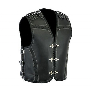 Cruiser Motorcycle-Chaleco de cuero de alta calidad para motorista, chaleco informal personalizado, 2022, América del Norte, novedad de 2022 - Product Image 3