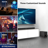 Haut-parleur de barre de son TV 2.1 canaux-Barre de son sans filBT Système stéréo de cinéma maison avec caisson de basses HDMI-ARC optique USB AUX