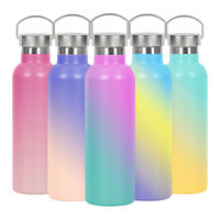 Botella de agua aislada deportiva de acero inoxidable 18/8 de doble pared al vacío termo de boca ancha personalizado barato al por mayor