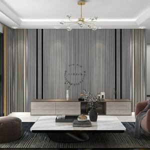 Carta da Parati di Lusso con Strisce Metalliche Effetto Marmo <span class=keywords><strong>per</strong></span> Decorazione Pareti Soggiorno - Product Image 1