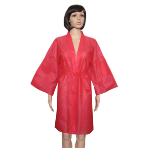 Traje de Sauna en general no tejido suave Kimono japonés uniforme de color PP de un solo uso sanitario desechable batas de mujer teñidas lisas - Product Image 5