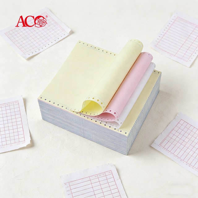ACO Carbonless Dot Matrix Paper 50G 1000 Sheets 241*280mm 3-Ply Equal Continuous Print Supplier Bulk Sale