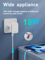 Chargeurs multifonctions Ldnio A1204Q 18W avec port USB unique, charge rapide, prise US/EU/UK, adaptateur de voyage QC3.0, chargeur rapide