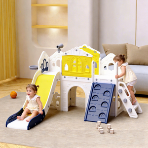 Ensemble de <span class=keywords><strong>jeu</strong></span> d'intérieur pour enfants avec toboggan en plastique, balançoire, structure d'escalade, maisonnette pour bébé, jouets d'activités pour tout-petits, jouets préscolaires, toboggans autoportants - Product Image 3
