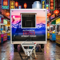 Remorque alimentaire carrée de 16 pieds en panneaux composites, kiosque mobile pour petit-déjeuner, chariot de snacks de rue, fourgon de restauration extérieure