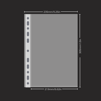 Fundas Protectoras Transparentes Impermeables de PP con 11 Orificios, ODM DIN A4, para Documentos, Folletos, Impresión Digital