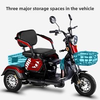 Tricycle électrique à 3 roues pour adulte, batterie lithium 60V, style rétro chopper, siège passager ouvert, panier avant, LED, OEM