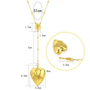 SSeeSY diseño personalizado joyería de moda PVD 18K chapado en oro de acero inoxidable extraíble colgante corazón Collar para hombres y mujeres