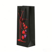 Sacs cadeaux personnalisés pour bouteilles de vin, sacs d'emballage en papier avec logo estampé à chaud, poignées en corde torsadée pour les caves à vin et les magasins d'alcool