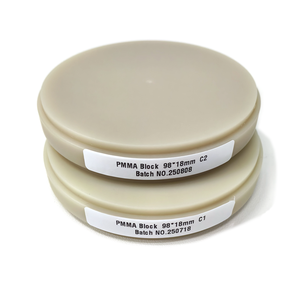 قرص <span class=keywords><strong>PMMA</strong></span> أحادي الطبقة للأسنان الوردية الشفافة البيضاء A1-D4، مواد تبييض وتركيبات أسنان مؤقتة للتيجان والجسور والأسنان الاصطناعية للمختبرات والعيادات - Product Image 1