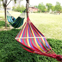 Hamac en toile d'extérieur pour deux personnes, capacité de 100 kg, hamac pliable portable avec conception anti-basculement pour le camping, la randonnée en plein air