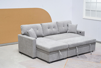 Sofá cama extraíble, precio barato, tela de lino, sofá cama en forma de L, sofá cama que ahorra espacio, Diván, caja de almacenamiento, sofá cama