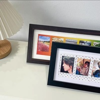 Cadre photo miniature en bois MDF véritable, très vendu, 20x60cm, format A2 A3, à suspendre, couleur blanc, noir, noyer