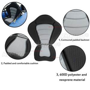 Asiento de Kayak Acolchado con Respaldo Ajustable para Canoa, Pesca, Bote, Soporte Antideslizante, Cojín Suave, Respaldo Inflable para Bote - Product Image 5