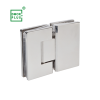 Doorplus Charnière de douche à 180 degrés Charnières de verre à verre à fermeture douce pour salle de bain Double cloison de porte Charnière de douche180