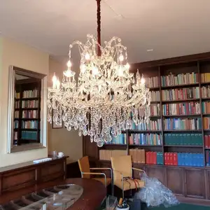欧洲现代玛丽亚特蕾莎奢华吊灯水晶客厅装饰酒店透明水晶光泽吊灯
