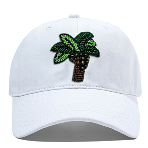 Beyzbol Şapkası Çevre Dostu Moda Hindistan Cevizi Ağacı Koşu Şapkası Dokuma Şeritli Yapısız Beyaz Noel Özel Logolu Beyzbol Şapkası - Product Image 3