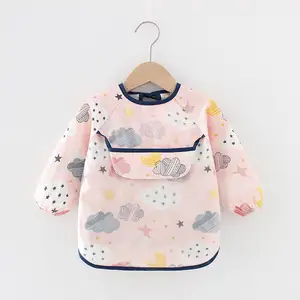 Long Sleeve Baby Bibs Kids Toddler Scarf Waterproof Children Feeding Smock Bib Infant Boys Girls Burp Cloth Bandana Bibs