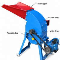 Broyeur Électrique Multifonctionnel Type 330, 3KW 220V, pour Aliments du Bétail et Volaille, Moulin à Maïs et Céréales à Marteaux